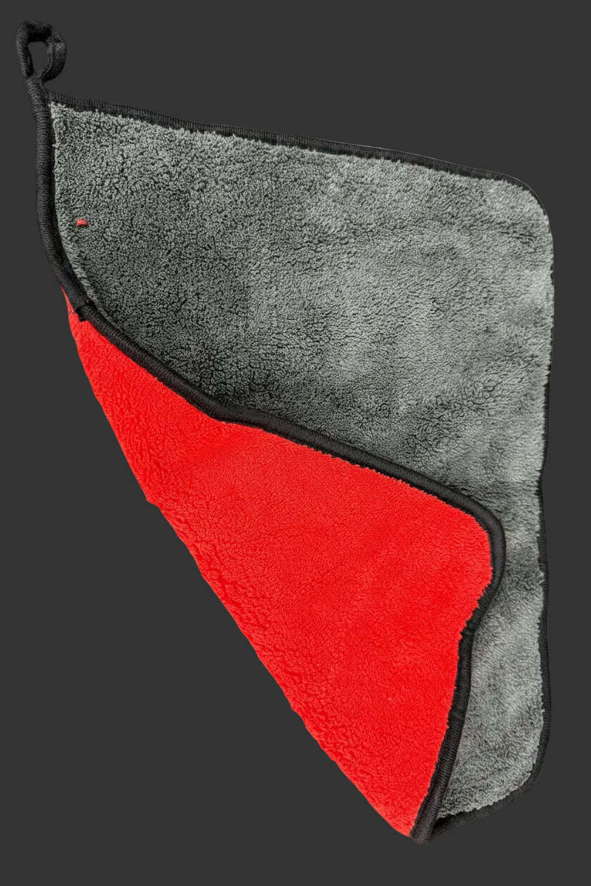 SINGLE Microfibre Cleaning Cloth - Streak-Free Double Sided RED / GREY