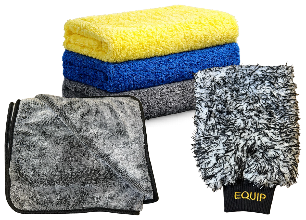 EQUIP TOWEL, MICROFIBRE + MITT BUNDLE