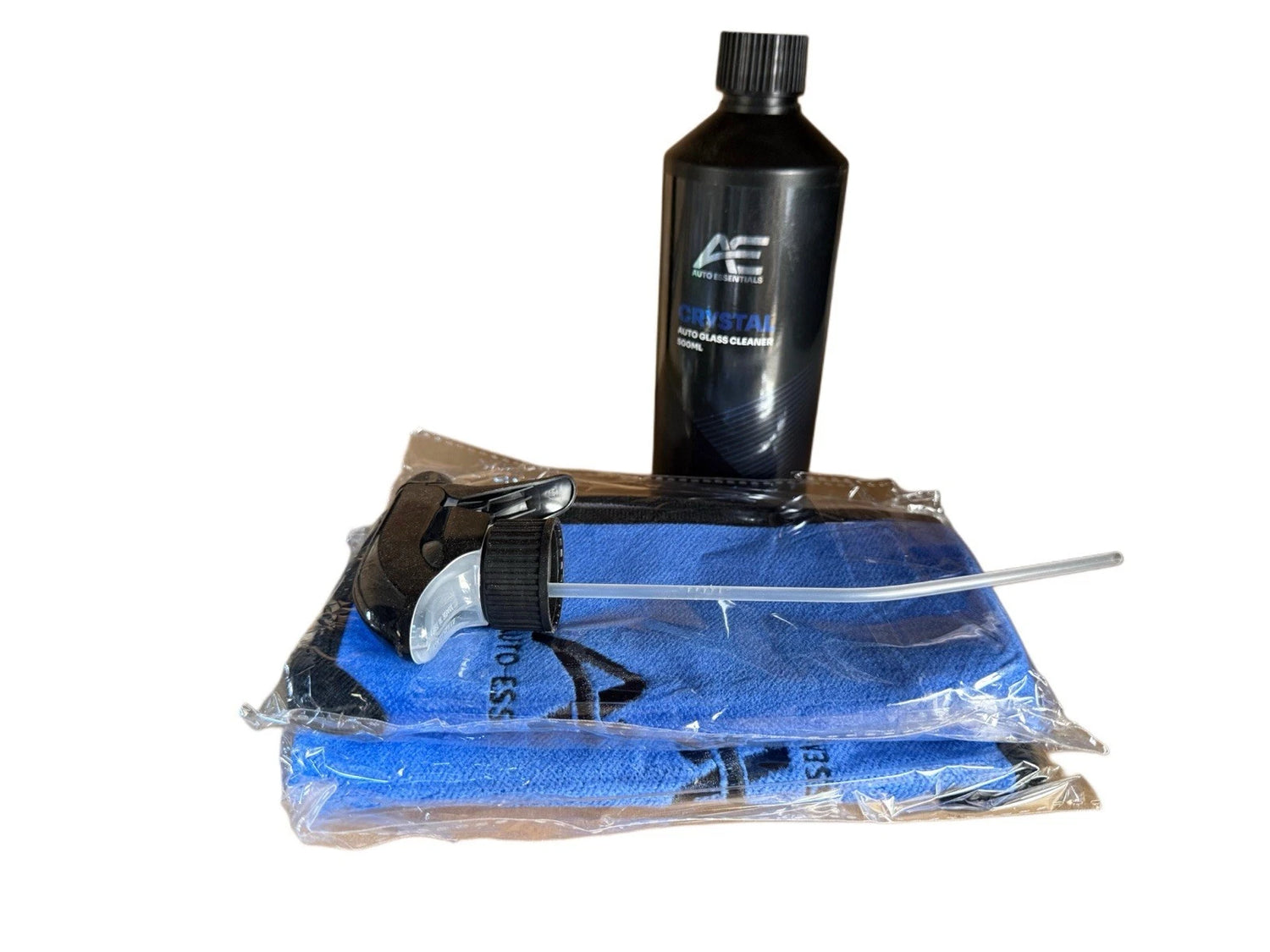 AUTO ESSENTIALS GLASS CLEANER + 2 MICRO FIBRE CLOTHS