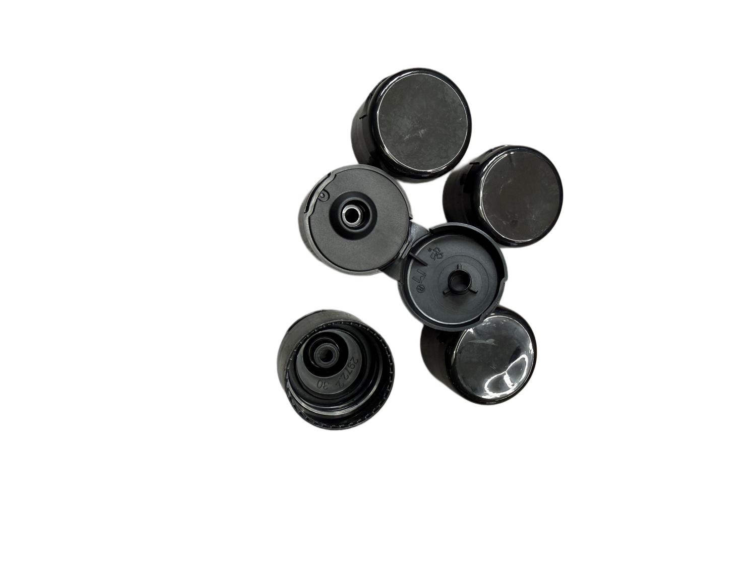 28 MM BLACK FLIP TOP - PACK OF 5