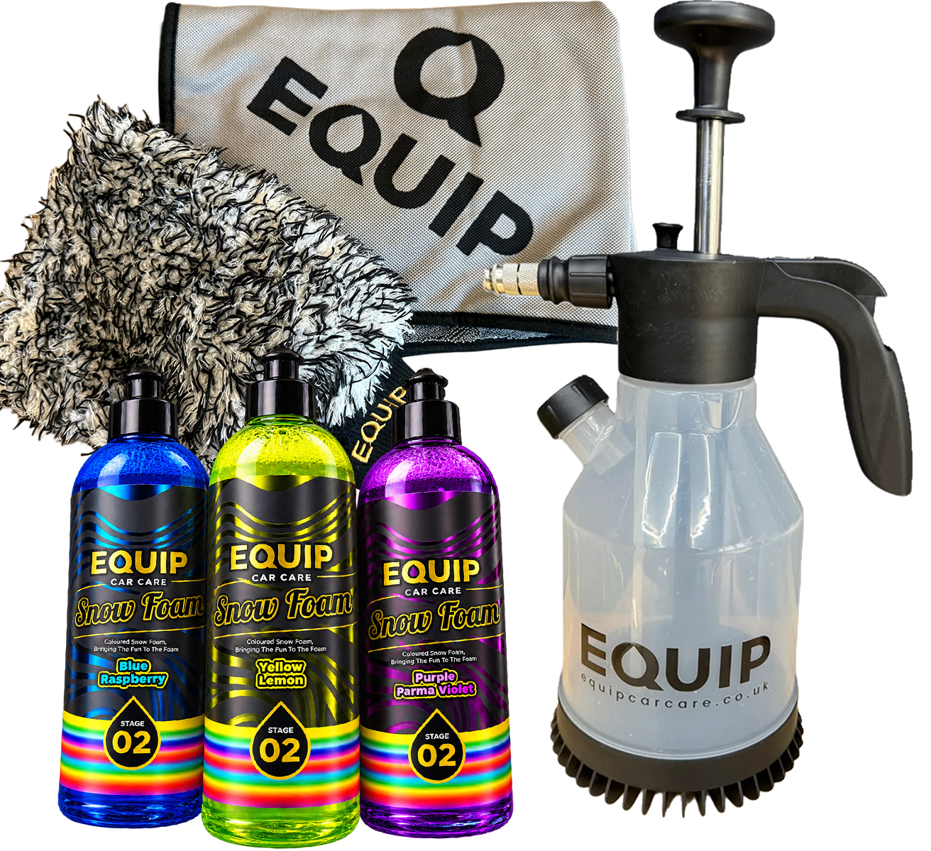 EQUIP COLOURED SNOW FOAM, GEN-2, WASH + MITT BUNDLE