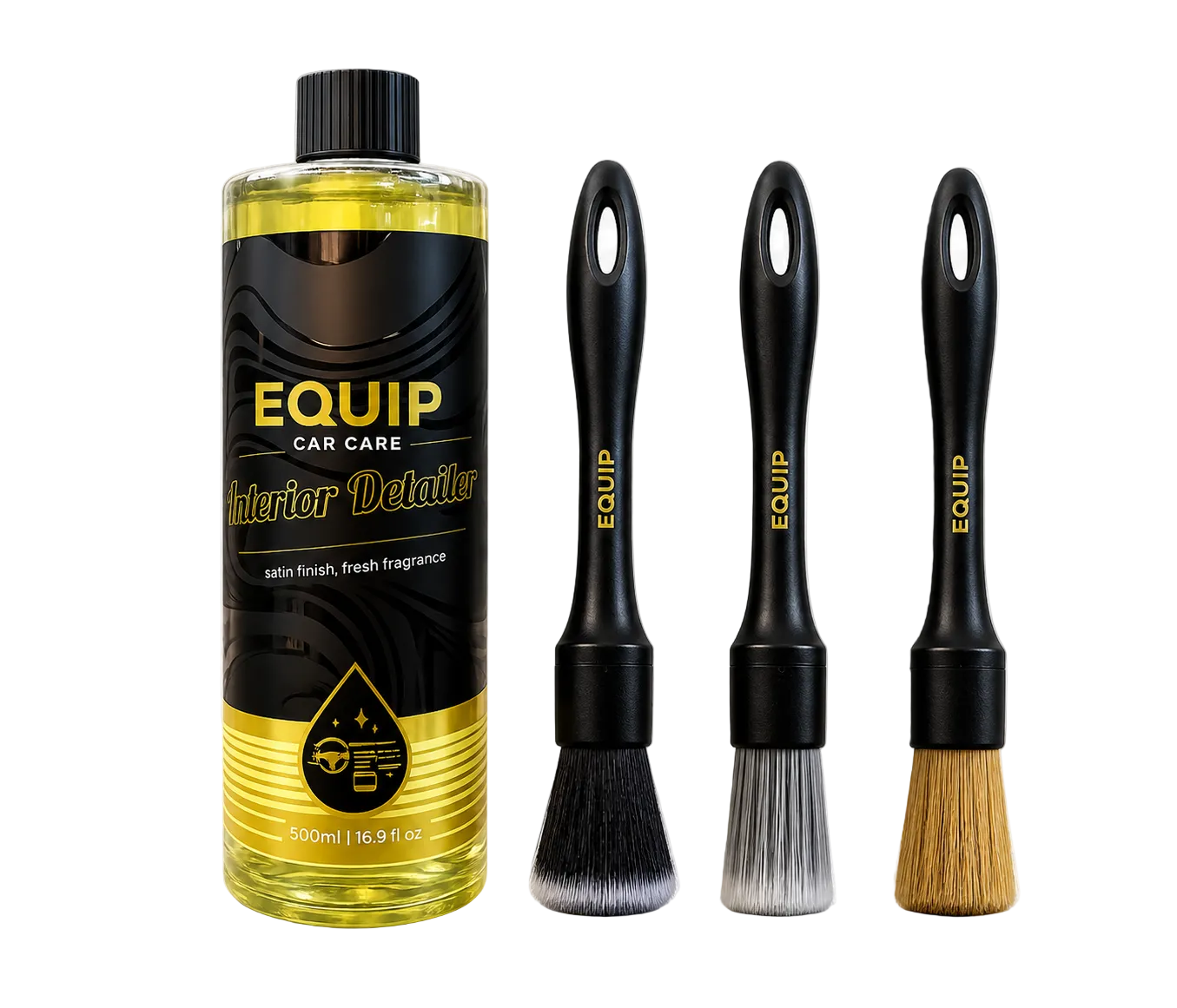 EQUIP INTERIOR DETAILER + 3 BRUSH SET
